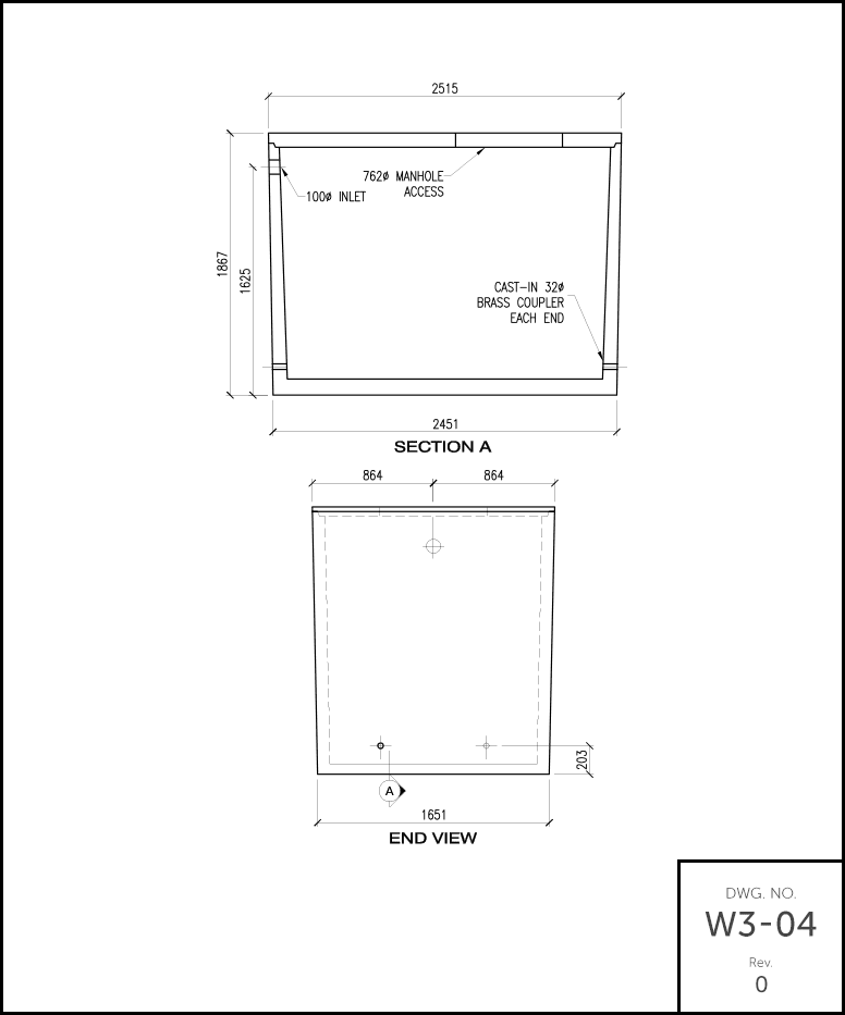 M 1400 Septic Holding Tank schematic