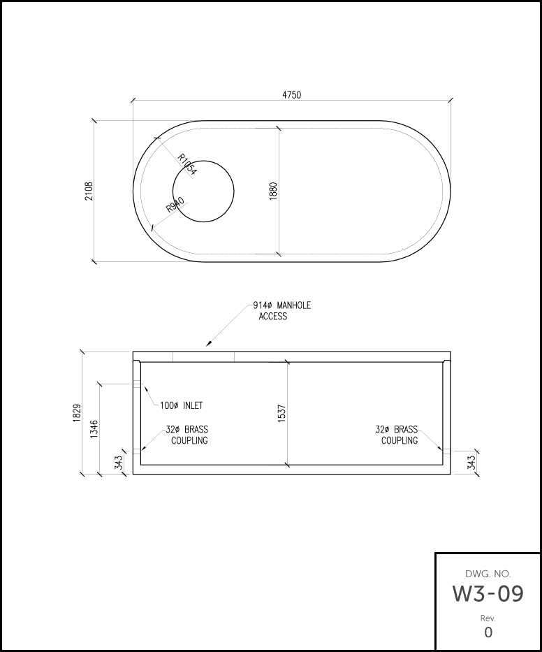 M 2500 Septic Holding Tank schematic